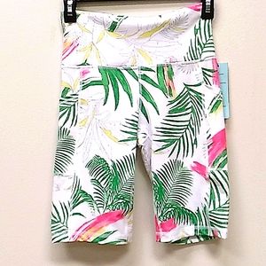 Ideology sports shorts ladies XS flowered pattern NWOT